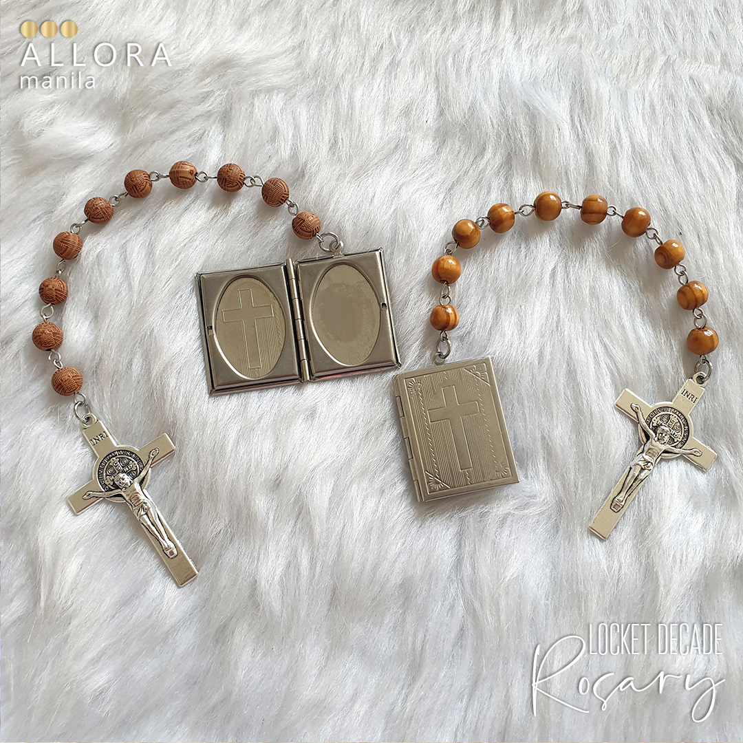 Locket Decade Wood Rosary