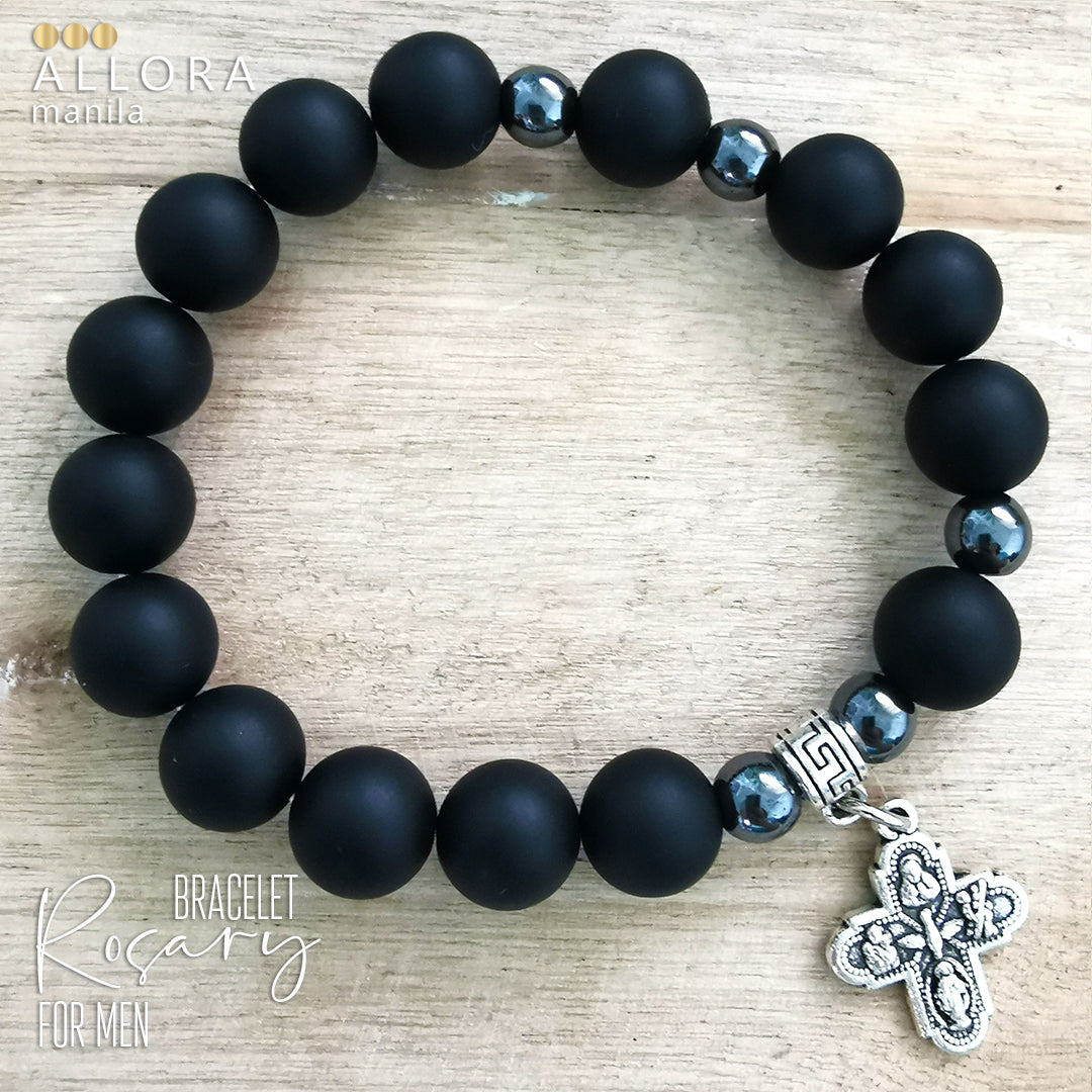 Matte Onyx with hematite / Bracelet