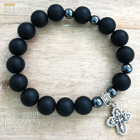 Matte Onyx with hematite / Bracelet