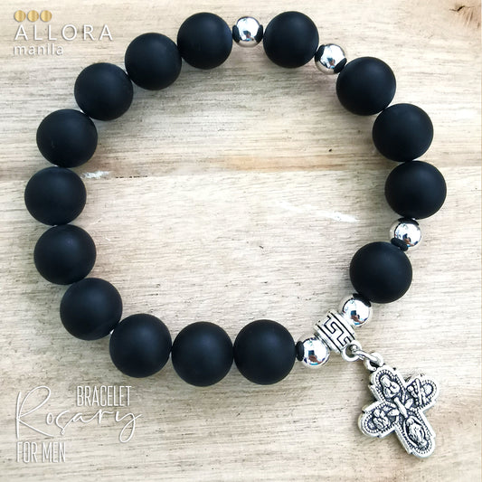 Matte Onyx with silver / Bracelet