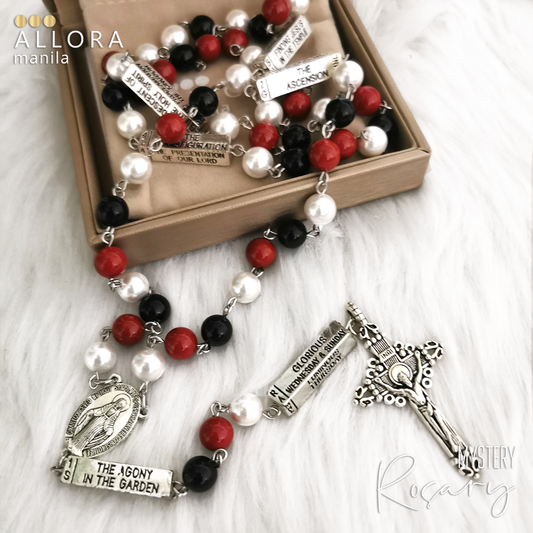 Sea Shell Red Black / Mystery Rosary